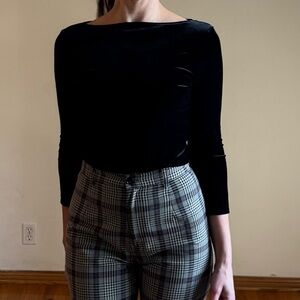 Commando Velvet Ballet Bodysuit, 3/4 Sleeve, Boat Neck, Black, Large